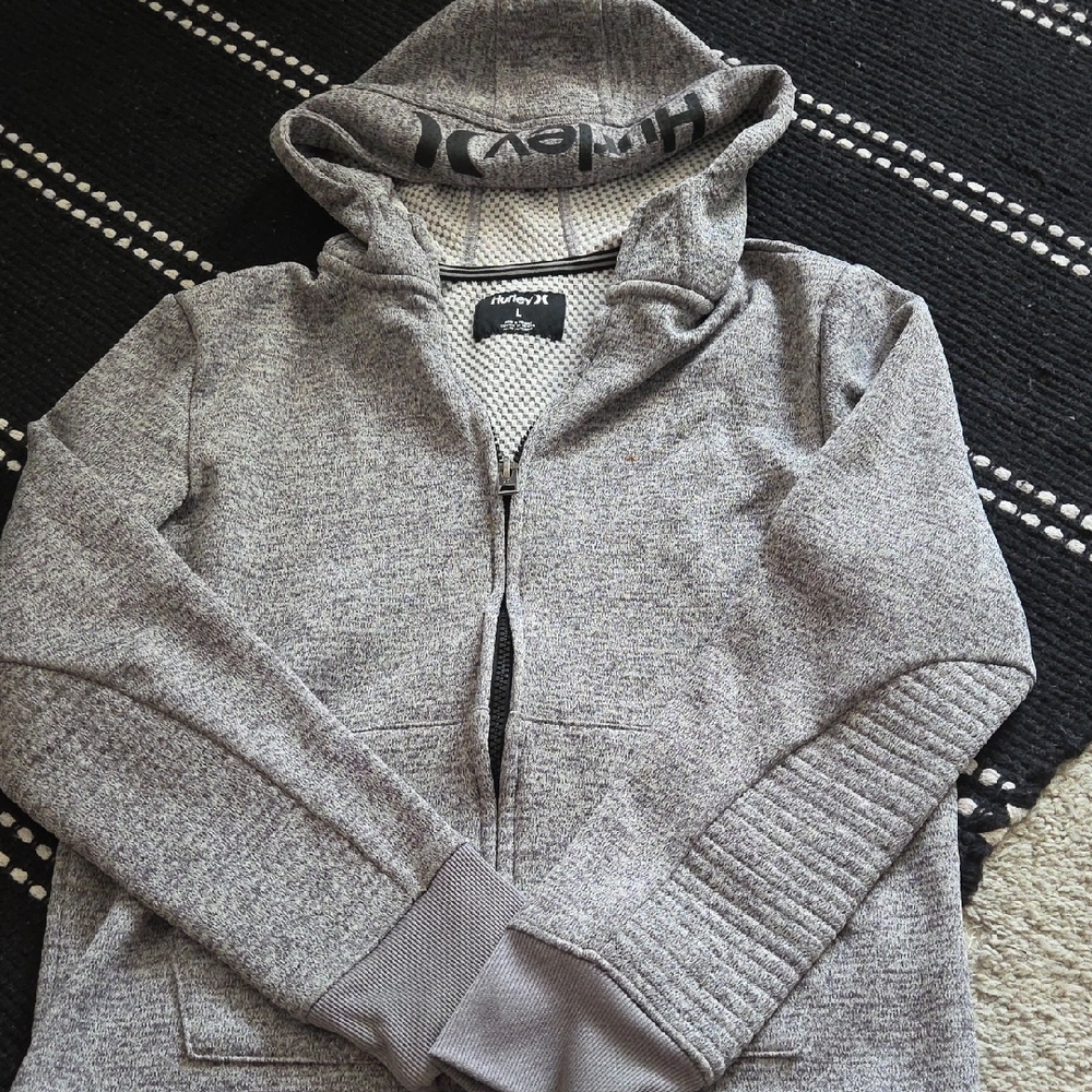 Gray Hurley Hooded Boys Sweater. Youth Large